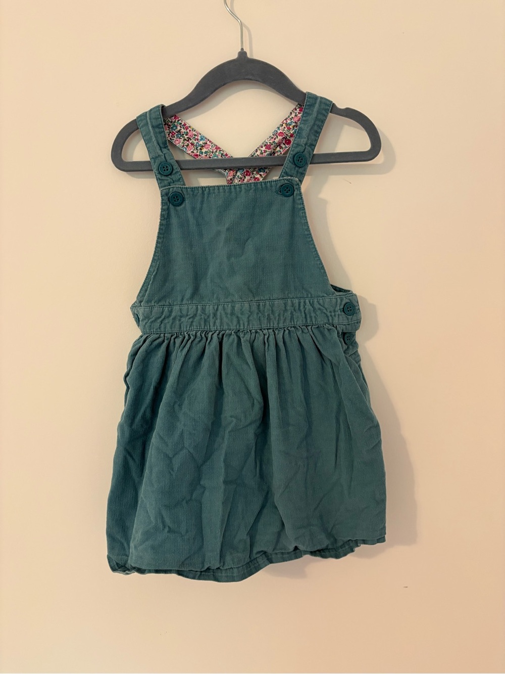 Toddle 2-3T Teal Corduroy Overall Dress - Kids Bottoms